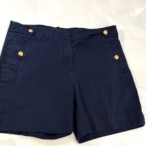 Talbots navy Blue cotton Shorts with Gold Buttons nautical sailor size 12